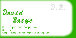 david matye business card